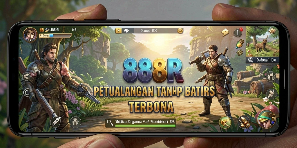 Screenshot gameplay 888R yang menampilkan eksplorasi dunia terbuka yang menakjubkan.