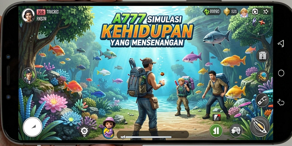 Tampilan gameplay A7777 dengan grafik yang memukau dan interaksi karakter.