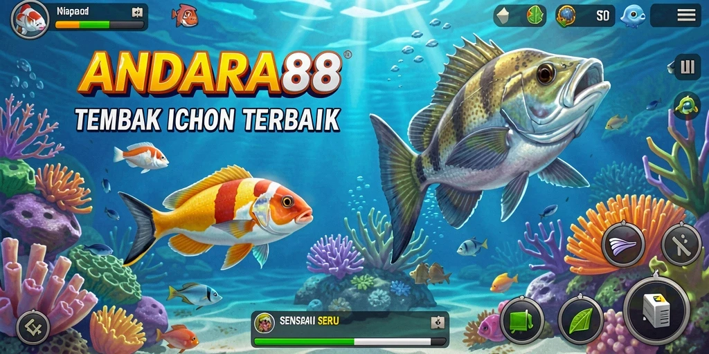 Screenshot gameplay menampilkan aksi seru menangkap ikan.