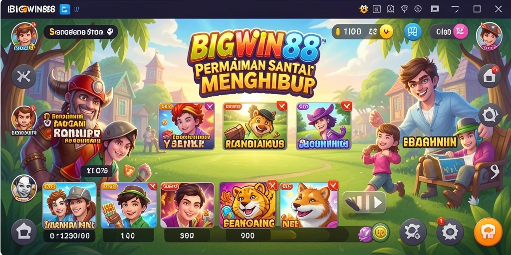 Tampilan gameplay BIGWIN88 yang ceria dan menarik.