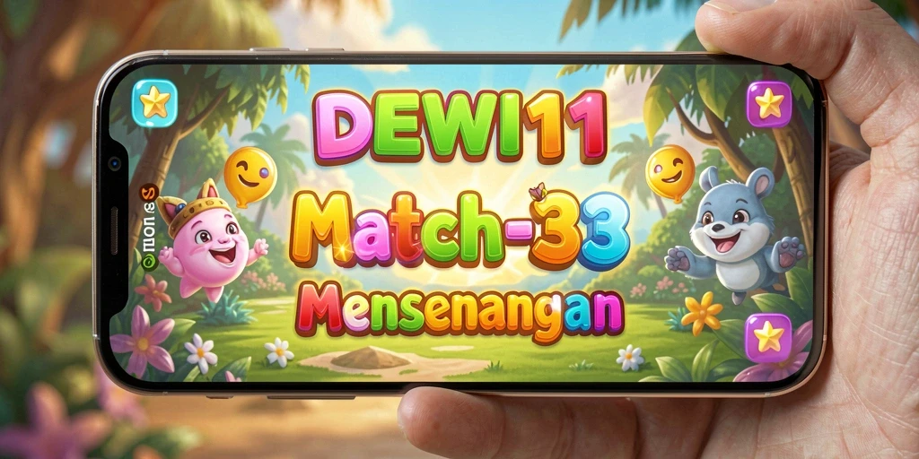 Gameplay seru DEWI11 dengan tantangan Match-3 yang menyenangkan.