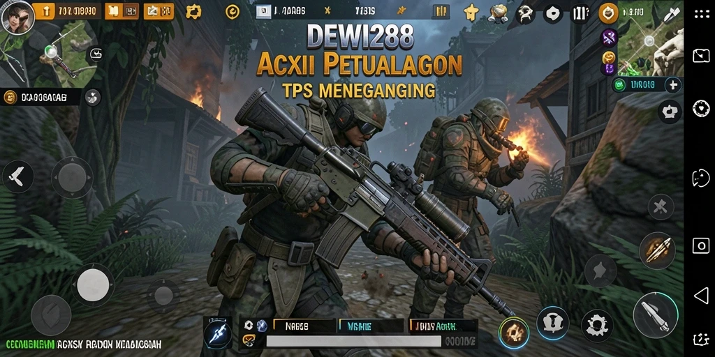 Tampilan gameplay seru dengan aksi tembak-tembakan yang intens.
