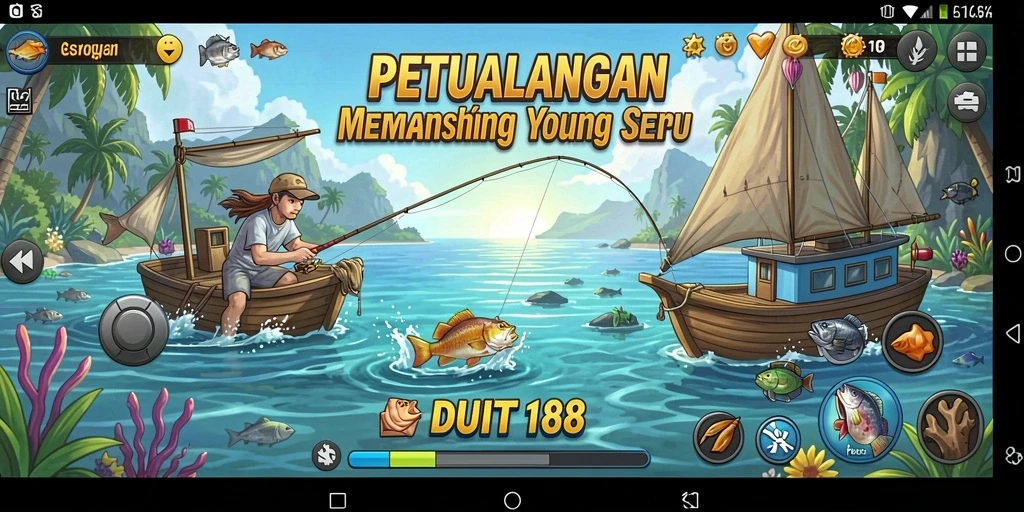 Tangkapan layar gameplay DUIT188 menunjukkan serunya pengalaman memancing.