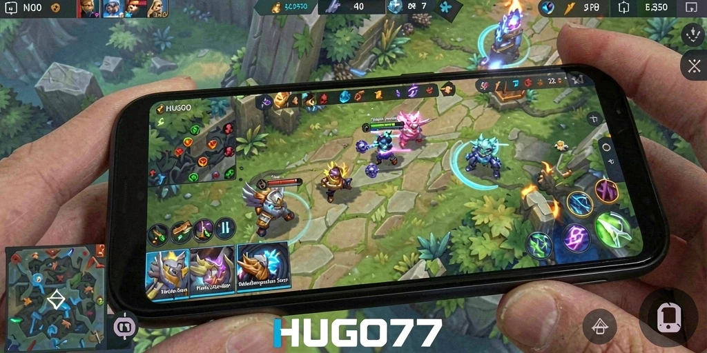 Tampilan seru gameplay dalam HUGO77 yang penuh aksi.
