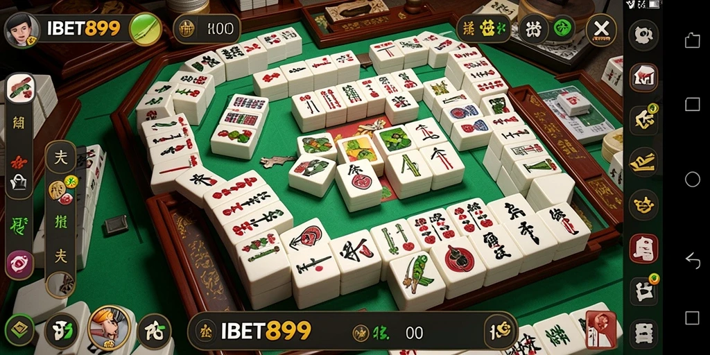 Tangkap layar gameplay seru IBET899 yang menampilkan strategi Mahjong.