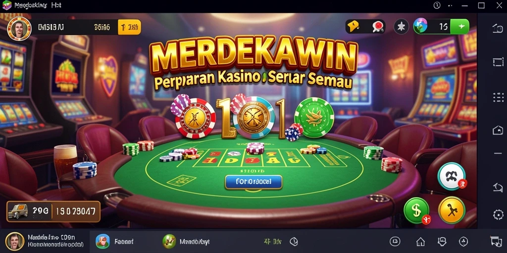 Tampilan gameplay seru di MERDEKAWIN dengan berbagai permainan Kasino.