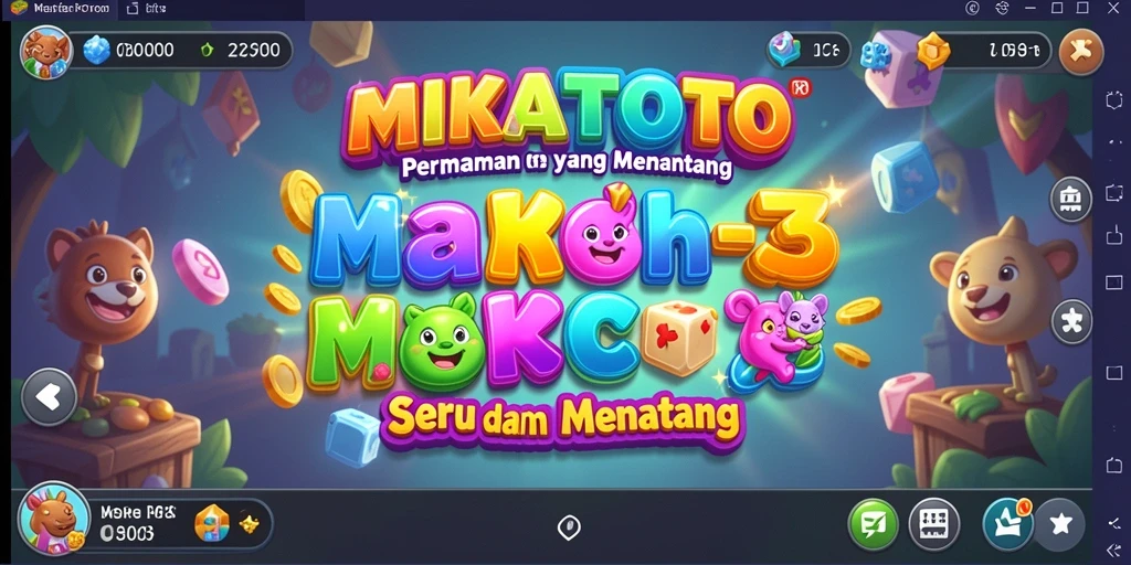 Tampilan gameplay MIKATOTO yang penuh warna dan menarik.