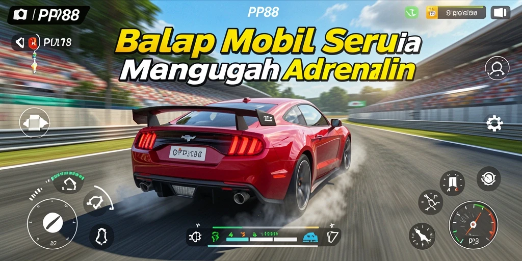 Tampilan gameplay seru PP88 yang memukau di trek balap.