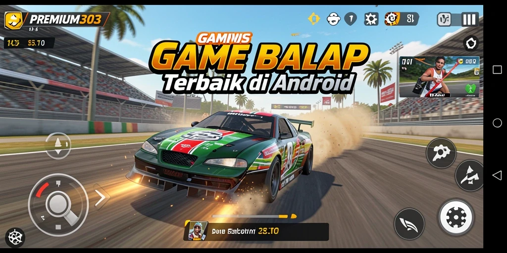 Screenshot dari gameplay seru PREMIUM303 yang menunjukkan aksi balap mendebarkan.