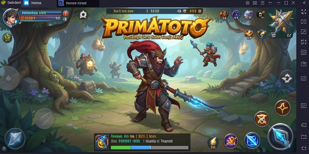 Screenshot gameplay PRIMATOTO yang menampilkan pertempuran dinamis.