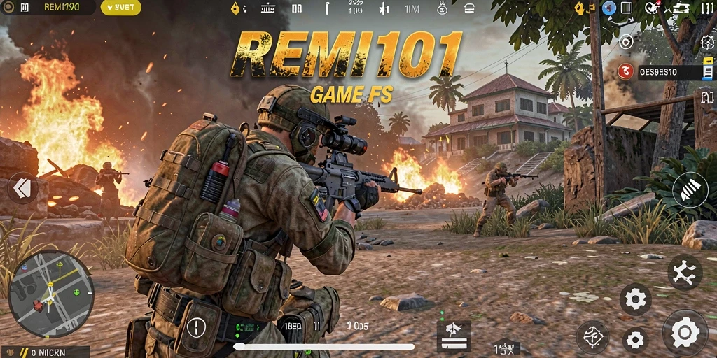 Gameplay menegangkan dalam <strong>REMI101</strong> dengan aksi tembak-menembak seru.