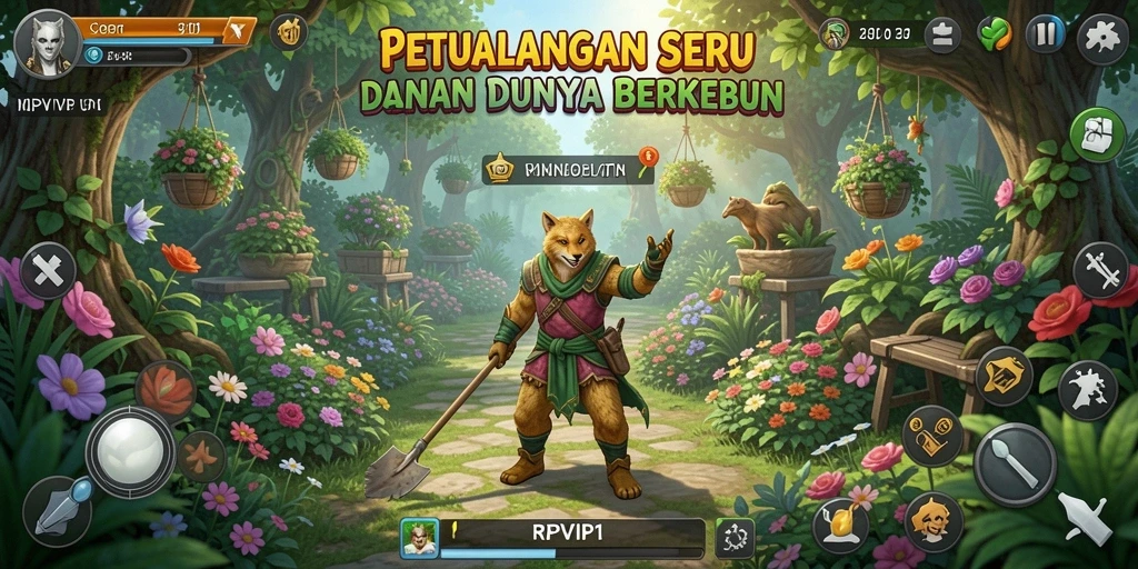 Tampilan gameplay RPVIP1 dengan aksi bertani yang seru dan interaktif.