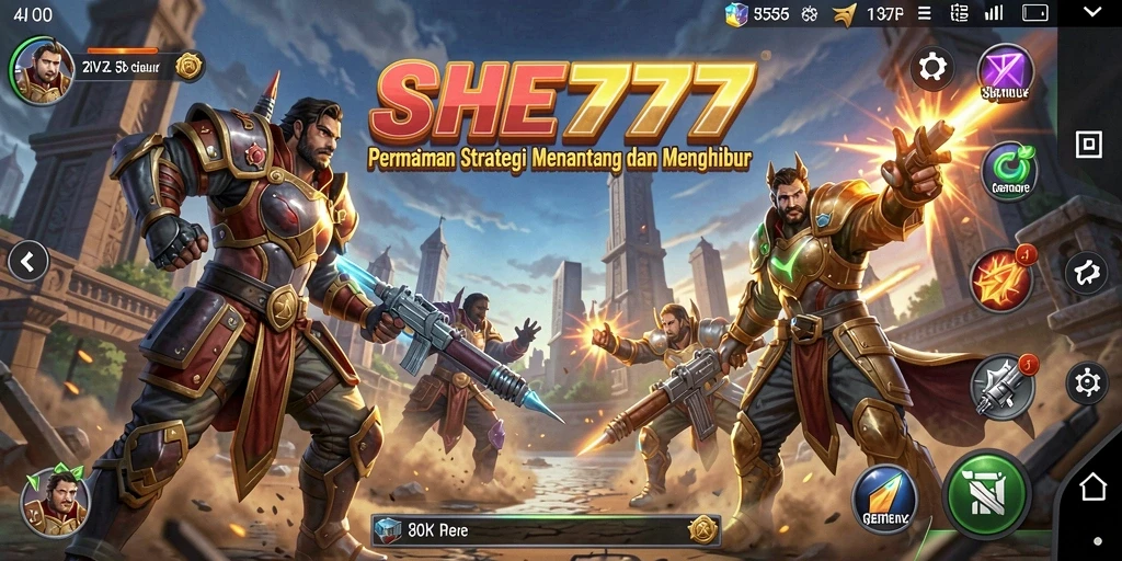 Tampilan gameplay menarik dari SHE777 yang menunjukkan strategi SLG.