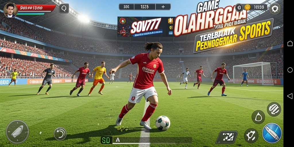 Tampilan gameplay mendebarkan dari SOV777 di lapangan olahraga.