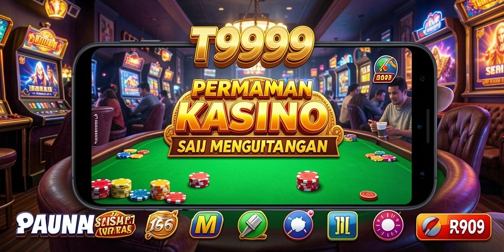 Screenshot gameplay T9999 menampilkan suasana kasino yang hidup dan menarik.