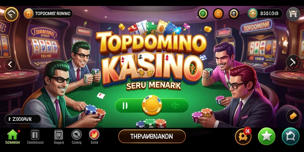 Screenshot menunjukkan tindakan seru dalam gameplay Kasino TOPDOMINO.