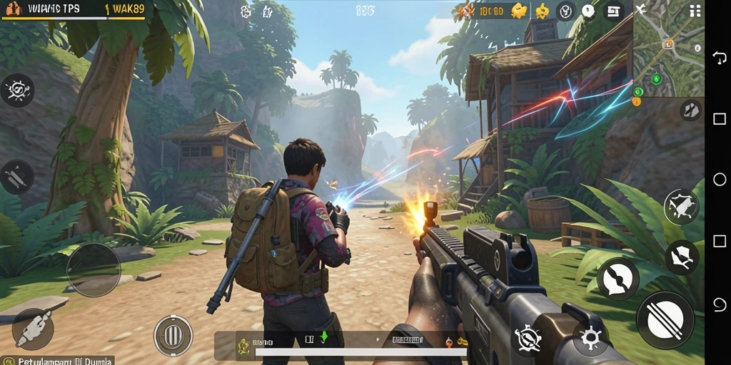 Screenshot WAK89 menampilkan aksi mendebarkan dalam game TPS.