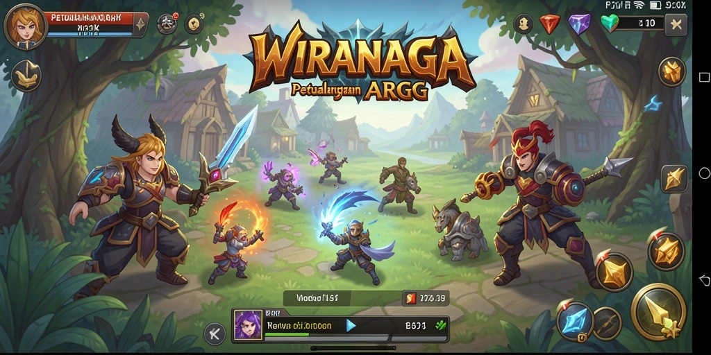Tangkapan layar gameplay ARPG yang mengasyikkan di WIRANAGA.