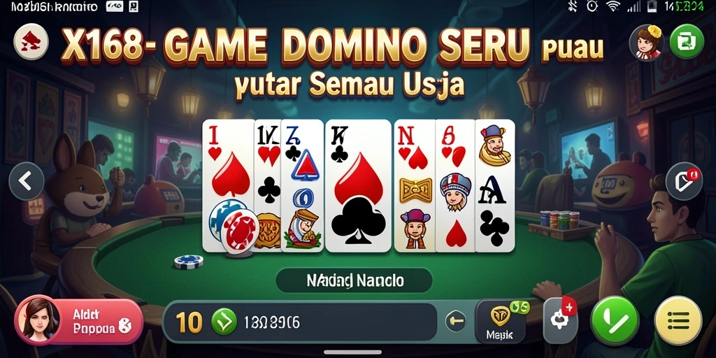 Gameplay seru dari X168 yang menghadirkan kesenangan bermain Domino.